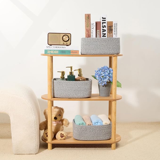 Small Storage Baskets for Organizing | Closet Organizer Bins | Shelf Toy Basket - Image 6