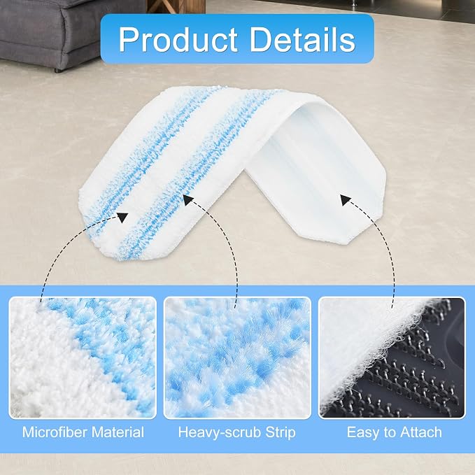 6 Pack Microfiber Replacement Mop Pads - Image 4