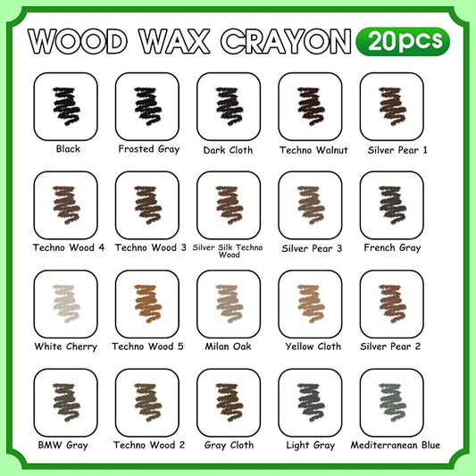 Furniture Markers Touch Up, 20 Colors Wood Filler Sticks, Wood Wax Crayons - Image 2