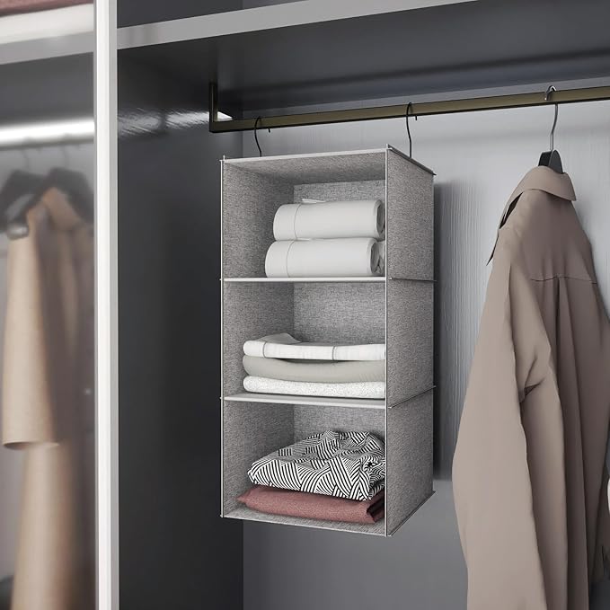 Hanging Closet Organizer, Easy Mount Collapsible 3-Shelf Camper Closet Wardrobe - Image 4
