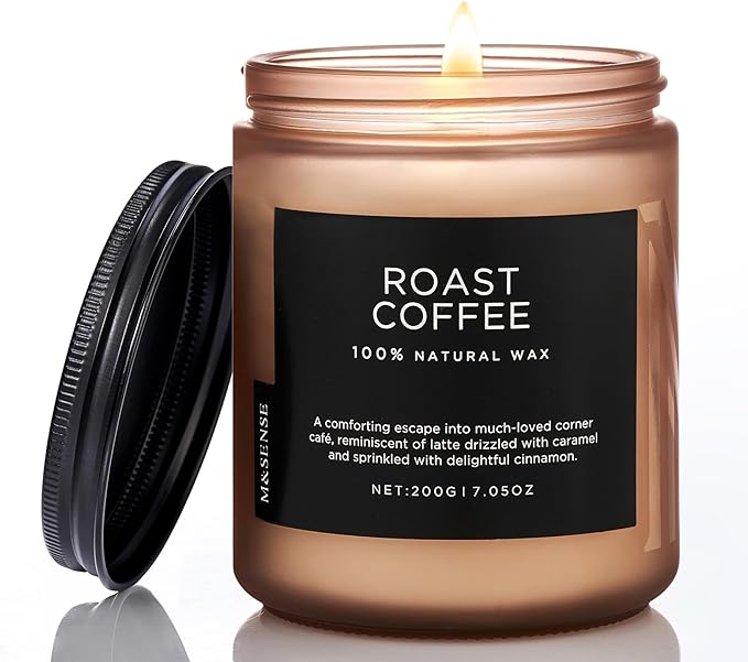 M&SENSE Coffee Candles Scented Strong, Organic Natural Soy Wax by MSENSE