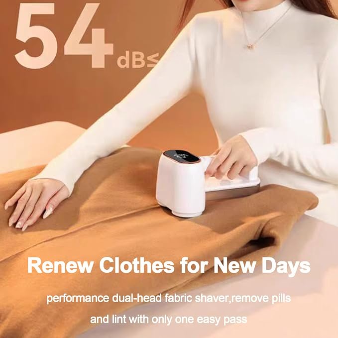 Dual-Head Fabric Shaver, Rechargeable Electric Lint Remover, 3-Speed Lint - Image 2