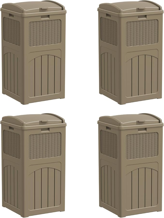 YESHOMY 4 Pack Outdoor Trash Can by SearchallYESHOMY