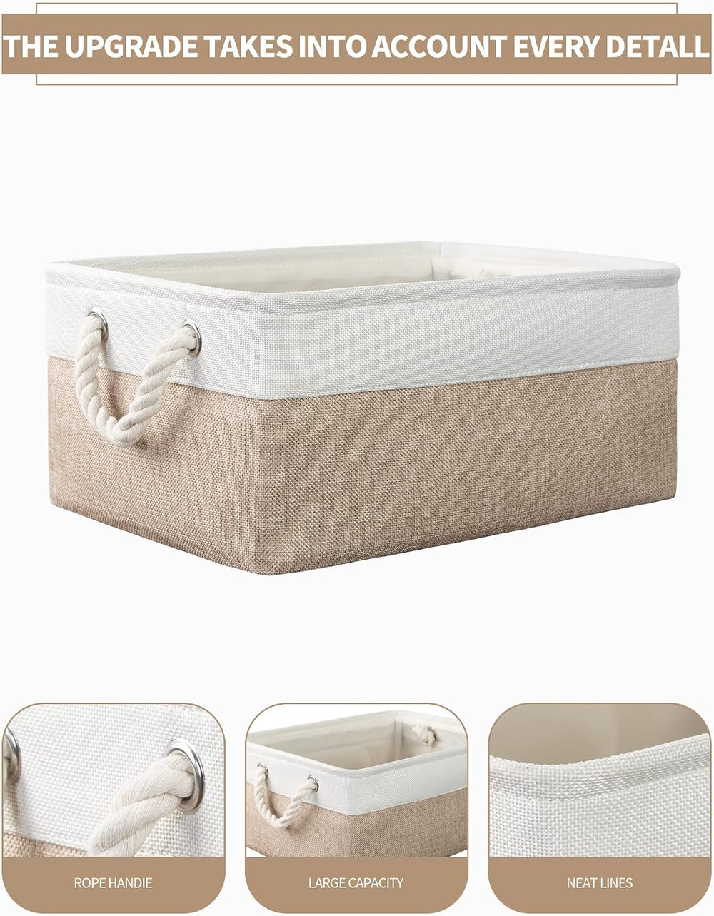 8 Pack Storage Basket Bins - Decorative Baskets Bulk Storage Box Cubes Contai...