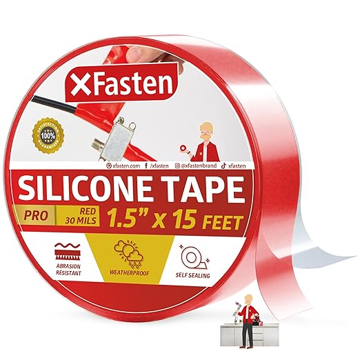 XFasten Self-fusing Silicone Tape Pro, 1.5-Inch x 15-Feet, 30mils Extreme by XFasten