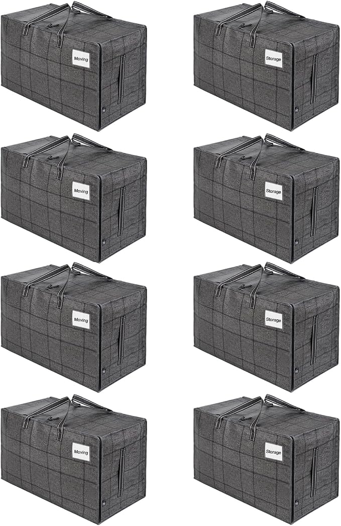 VENO 8 Pack Moving and Storage Bags, Heavy Duty, Alternative to Moving Boxes by Veno