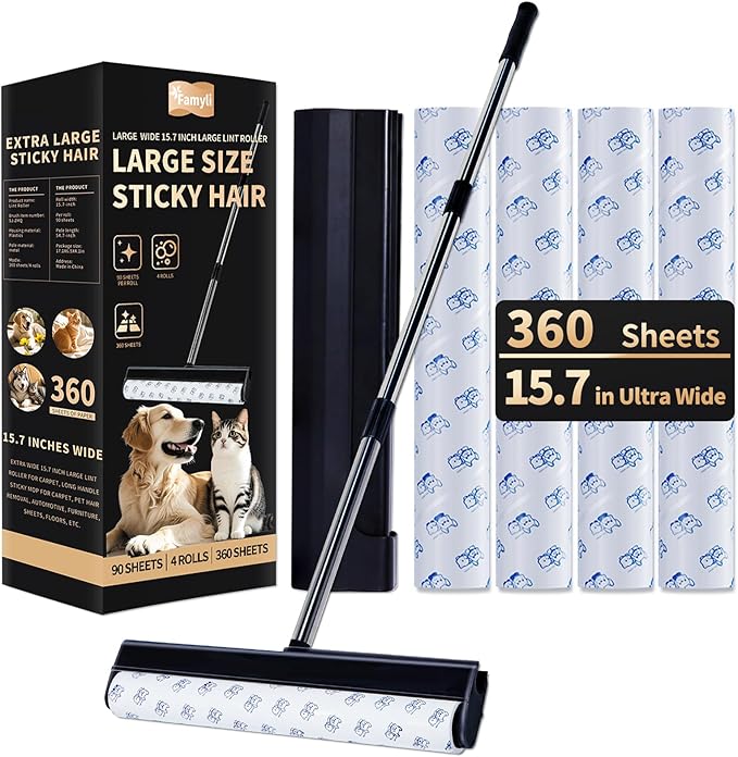 Large Lint Rollers for Carpet, 15.74 in Extra Sticky Rollers for Floor by Unknown