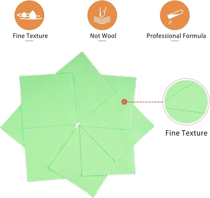 CATIFLIN 100pcs Jewelry Cleaning Cloth, Small Jewelry Polishing Cloth - Image 2