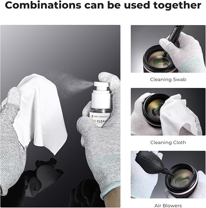 K&F CONCEPT Spray and Microfiber Lens Cleaner Care Kit, Non-Flammable Camera - Image 5