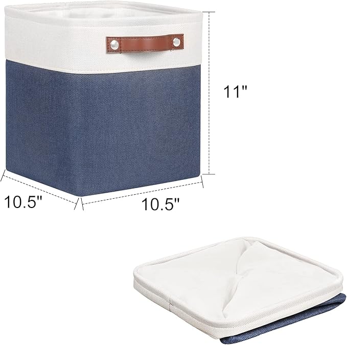 Univivi Fabric Cube Bins Set of 4 Storage Baskets - Image 5