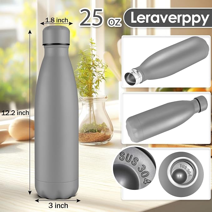25oz Cola-Bottle Shaped Stainless Steel Leak-proof Water Bottle, Double Wall - Image 2