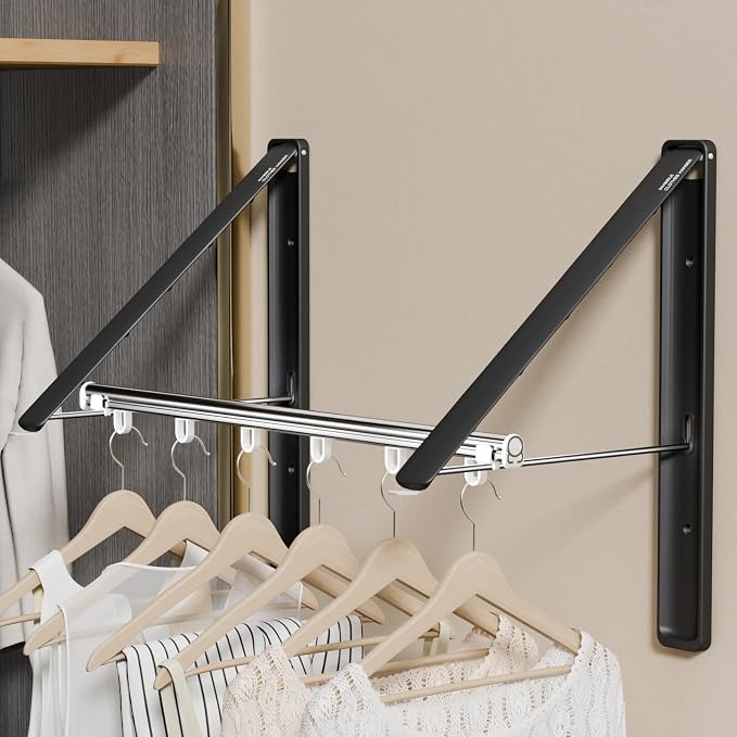 Clothes Drying Rack Retractable, Wall Mounted Clothes Hanger Rack - Image 4
