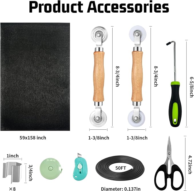 Window Screen Replacement, Screen Door Repair Kit, Including 50 FT - Image 2