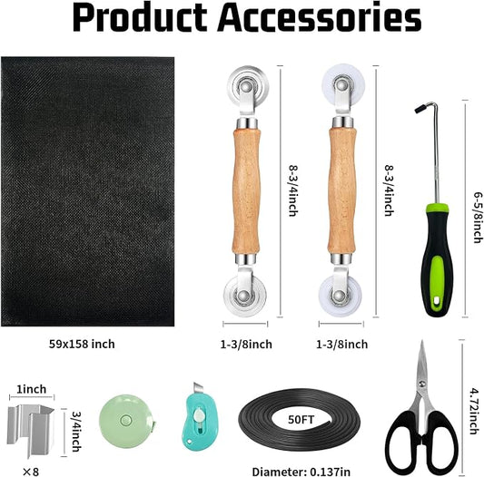 Window Screen Replacement, Screen Door Repair Kit, Including 50 FT - Image 2