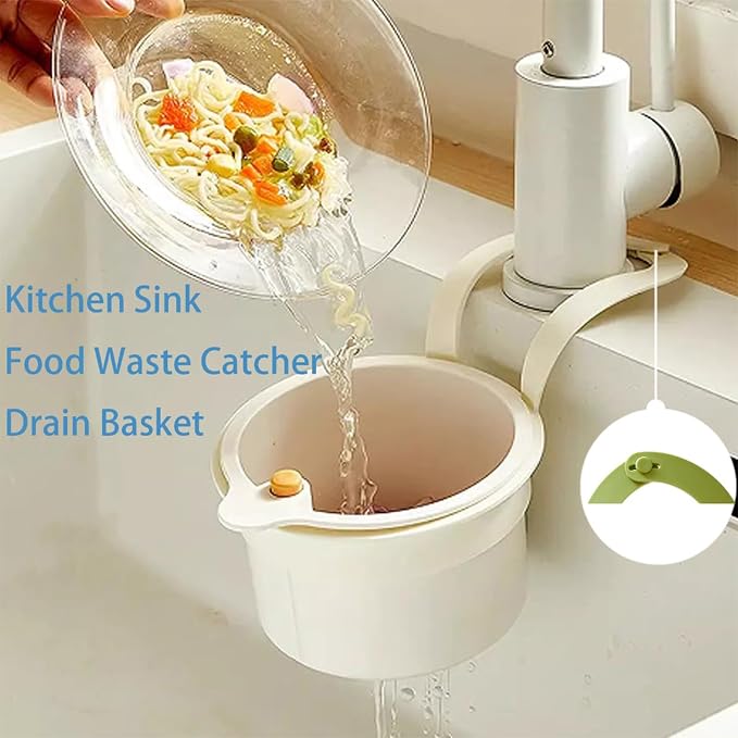 Faucet Hanging Strainer Kitchen Sink Food Waste Catcher Drain Basket, Plastic - Image 4