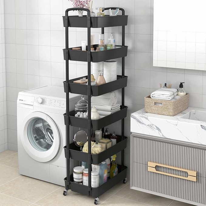 Sywhitta 6-Tier Plastic Rolling Utility Cart - Image 7
