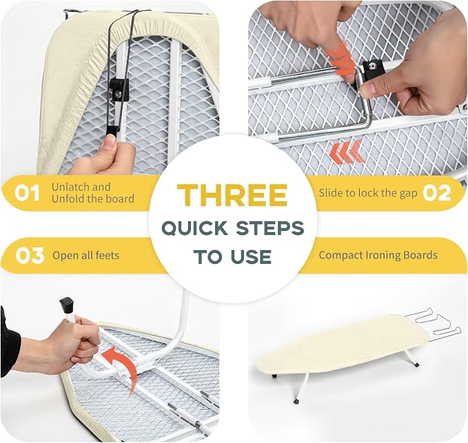 Metal Small Ironing Board Tabletop 31x12, RAINHOL Countertop Mini Iron Board - Image 5
