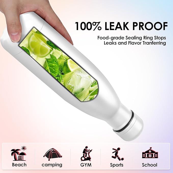 17oz Cola-Bottle Shaped Stainless Steel Leak-proof Water Bottle, Double Wall - Image 5