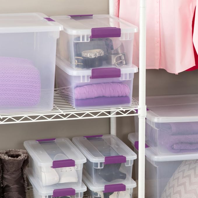 Sterilite 24-Pack ClearView Latch Box, Stackable Storage Organizer Bins - Image 8