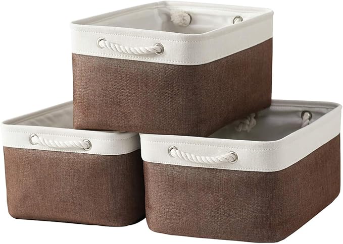 Large Storage Baskets for Shelves, Fabric Baskets for Organizing, Collapsible by Sacyic