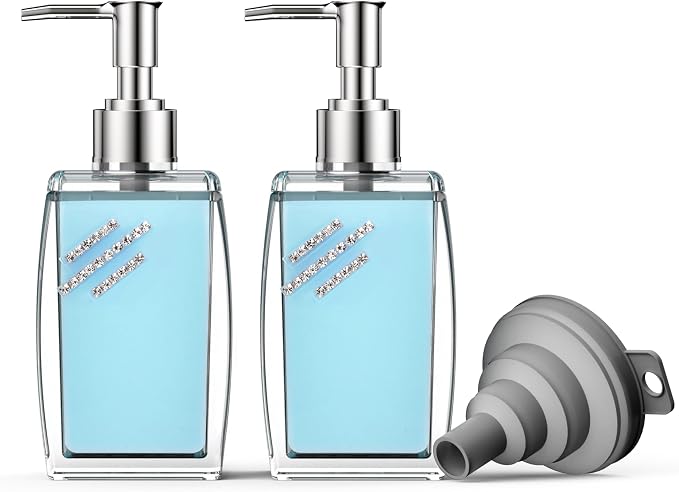 Blue Soap Dispenser with Refillable Plastic Pump by Unknown