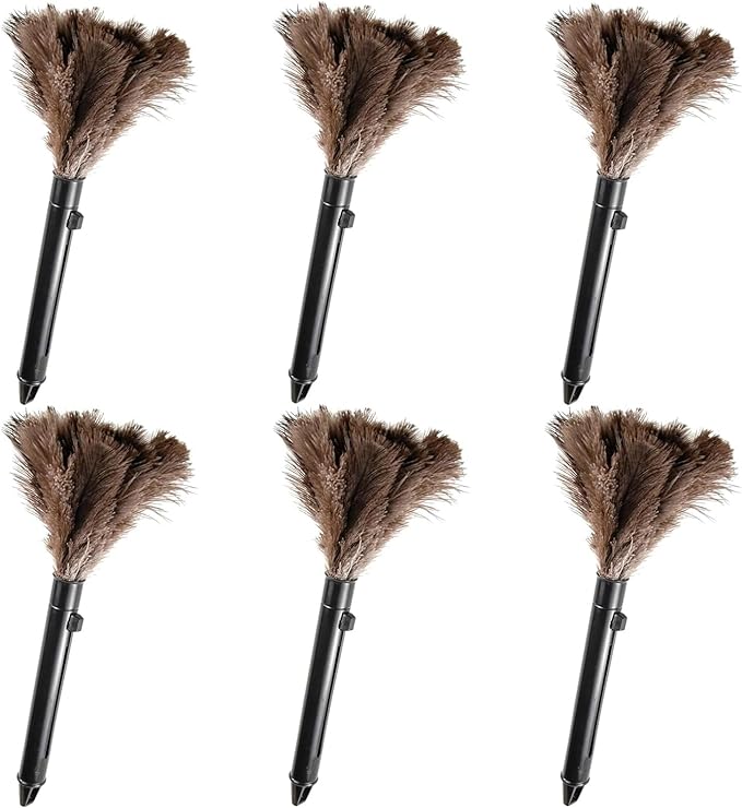 Retractable Feather Duster-Genuine Ostrich Feathers, Anti-Static, Reusable by FeelFunFeather