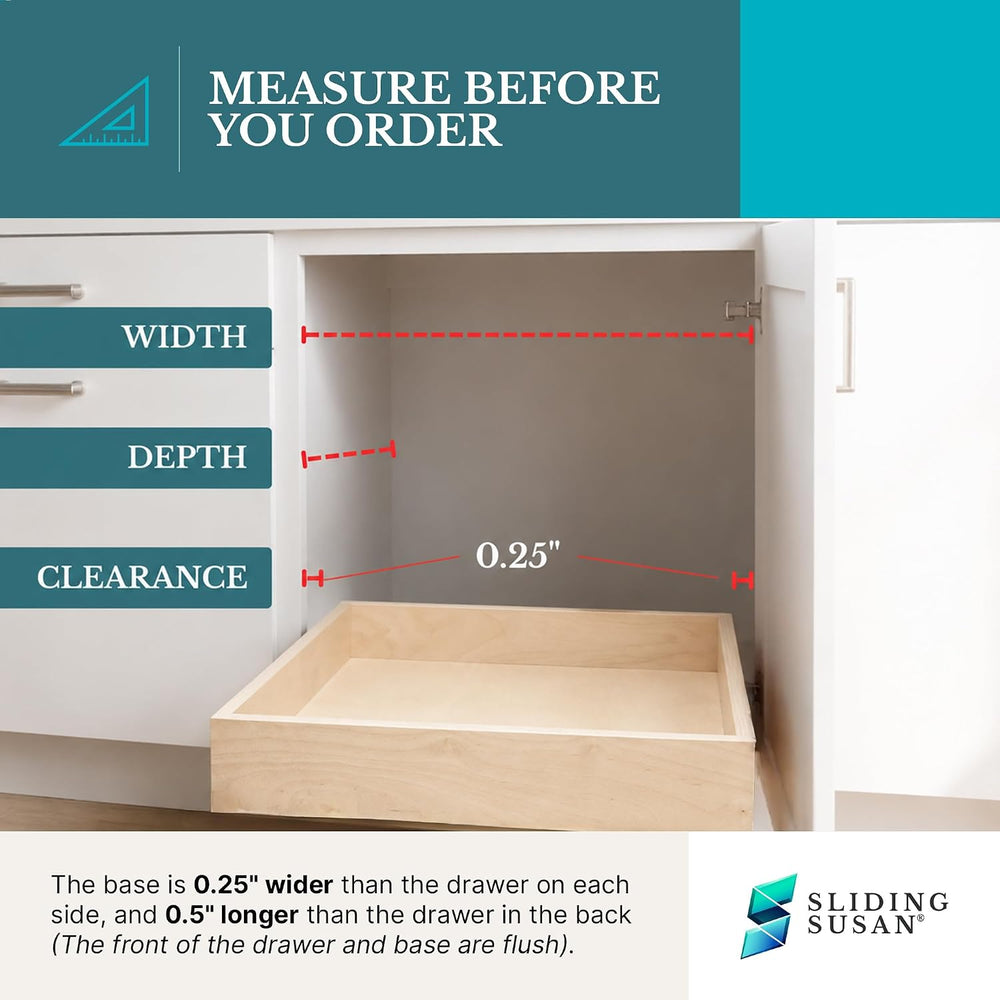 SlidingSusan Pull Out Drawer for Cabinets 14" W x 18" D 9 Ply Balti...