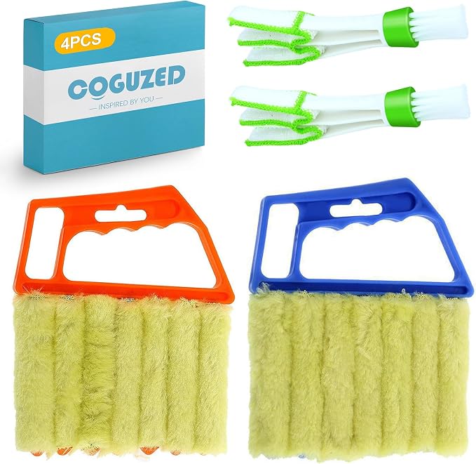 CoguZed 4-Pack 7-Slat Window Blind Duster – Washable Mini Cleaner by Unknown