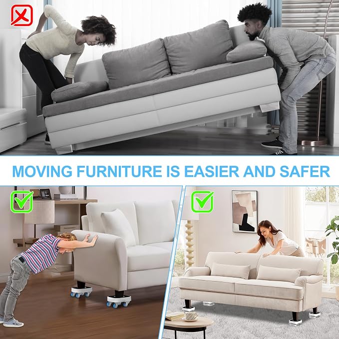 New Upgraded Furniture Sliders for Hard Floors & Carpets, 2-in-1 Furniture - Image 6