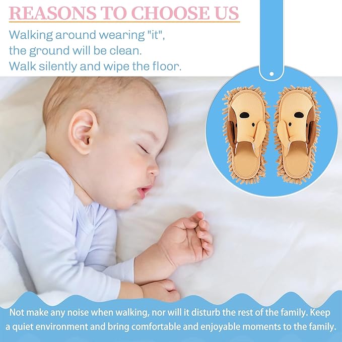 Cartoon Dog Mop Slippers Microfiber Clean Dusting Slippers Detachable Mopping - Image 3