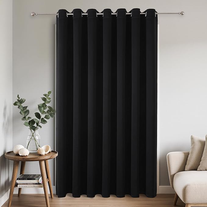 Joydeco Blackout Patio Sliding Door Curtains 108 Inches Long, Grommet Privacy by JOYDECO
