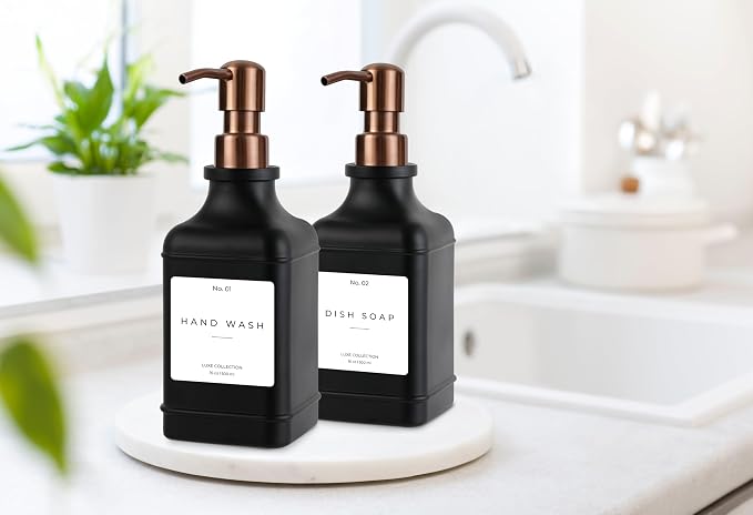 Emerson Essentials Soap Dispenser, Dish Soap Dispenser, Soap Bottle Bathroom Set - Image 4