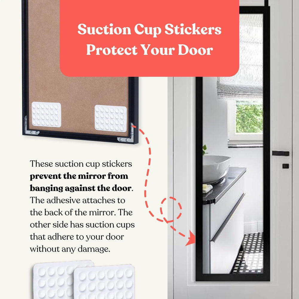 [XL Heavy Duty] 20" WHITE Over-The-Door Mirror Hanger Set (Extra Wide) w...