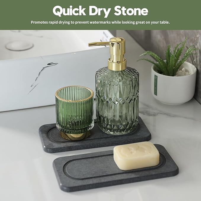 2Pack Diatomite Stone Coasters Water Absorbing Sink Tray - Image 2