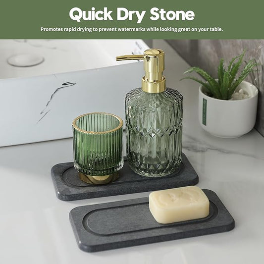 2Pack Diatomite Stone Coasters Water Absorbing Sink Tray - Image 2