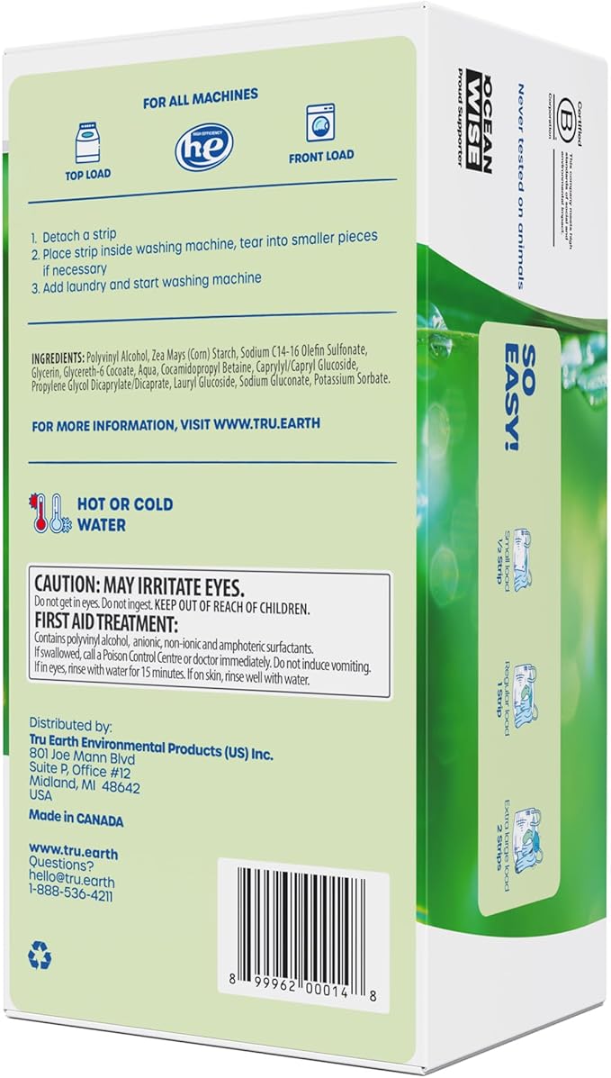 Tru Earth Compact Dry Laundry Detergent Sheets, Unscented - Image 2