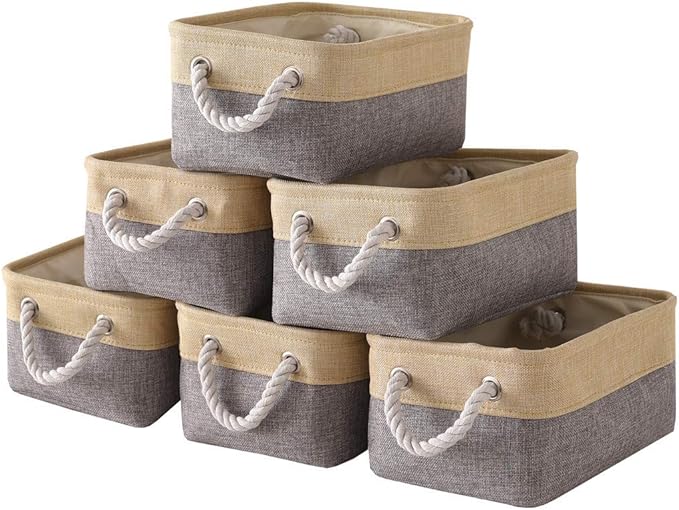 Fabric Storage Baskets for Organizing Small Baskets for Shelves, Decorative by Sacyic
