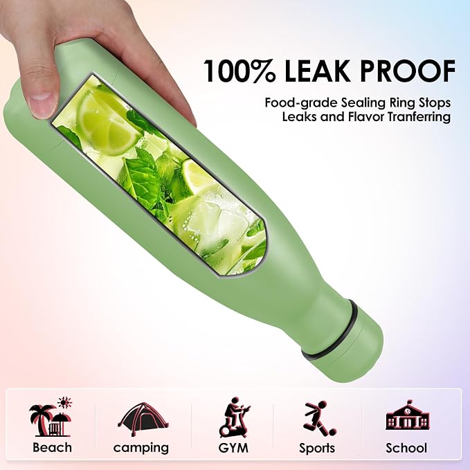 17oz Cola-Bottle Shaped Stainless Steel Leak-proof Water Bottle, Double Wall - Image 5