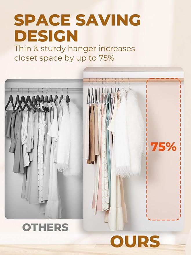 HOUSE DAY Velvet Skirt Hangers 36 Pack, Space Saving Slim Velvet Pant Hangers - Image 6