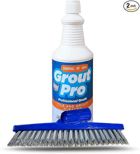 Bring It On Grout Cleaner with Grout Cleaning Brush – 32Fl Oz Grout Cleaner by BringItOnCleaner