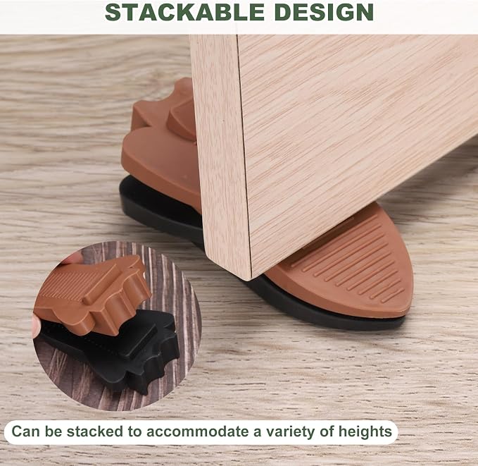uxcell 4 Pcs Door Stoppers for Bottom of Door, Rubber Stackable Door Stopper - Image 5