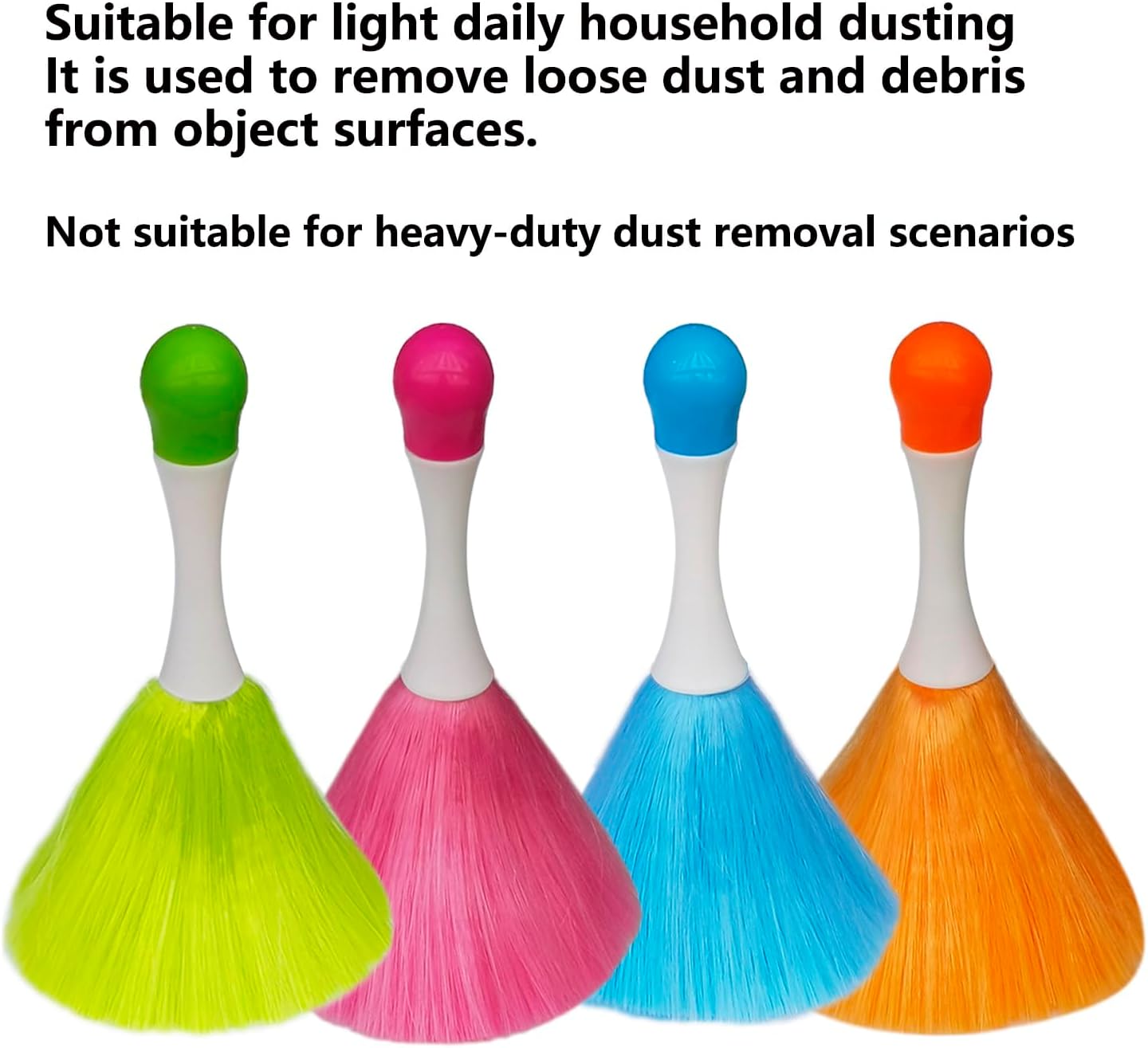 4 PCS Feather Dusters for Cleaning, 8 Inch Microfiber Washable Dusting Brushes for Home Book Screen Sofa Car Furniture Frames