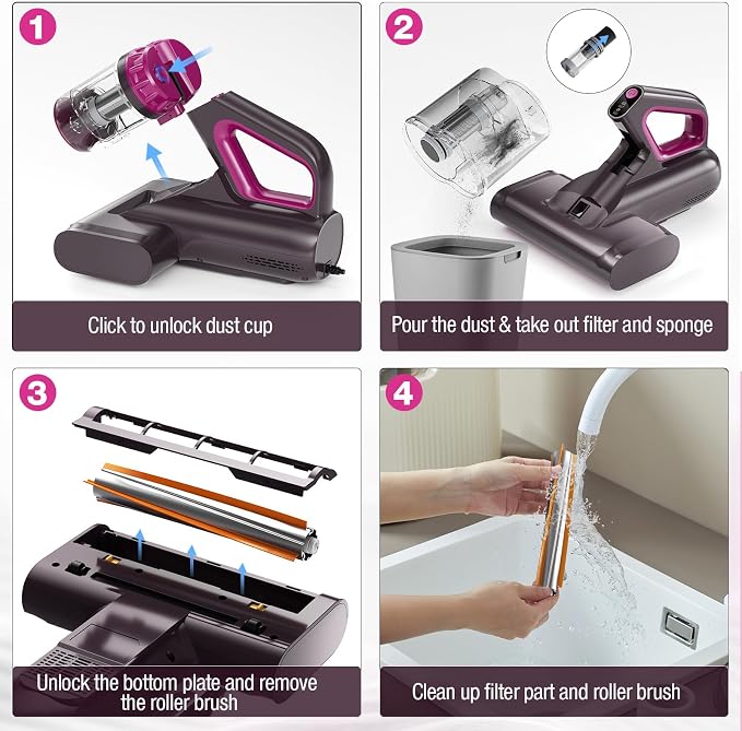 Mattress Vacuum Cleaner, 17Kpa 650W Bed Vacuum Cleaner, 273nm UV-C Light & - Image 8
