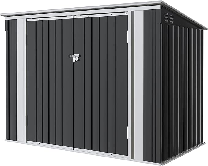 Greesum 5.8x3.3 FT Outdoor Storage Shed Metal Garbage Shed by BuynowfromGreesum