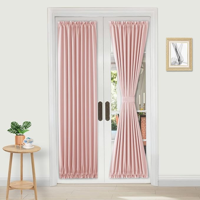 DWCN French Door Curtains – Rod Pocket Thermal Blackout Curtain by DWCN