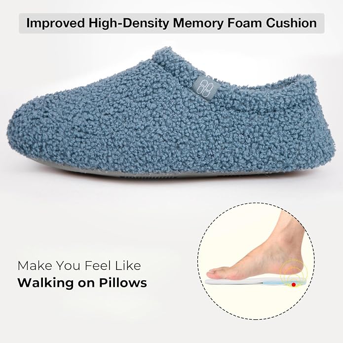 HomeTop Women's Fuzzy Curly Fur Memory Foam Loafer Slippers - Image 4