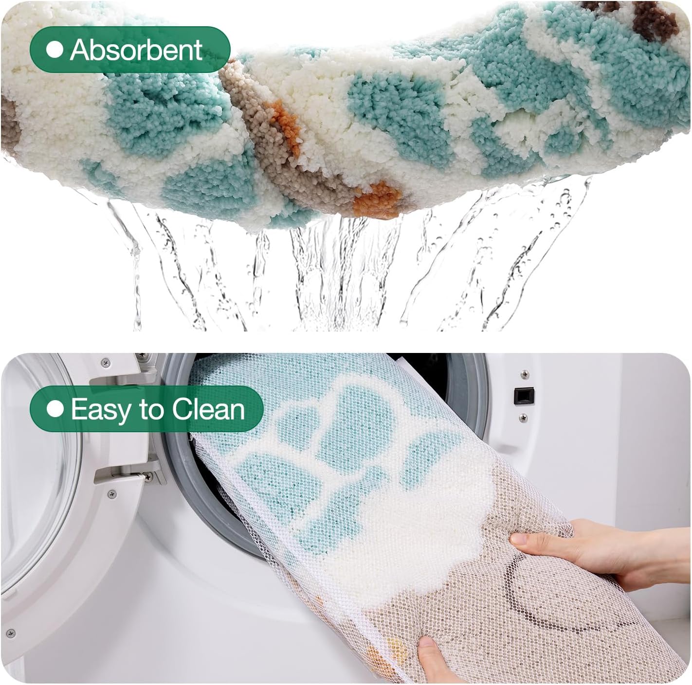 LUMI Soft and Absorbent Beach Bathroom Rug, Non-Slip Backing, Ideal for Bathroom, Kitchen and Entryway Decor, Sea Beach Starfish Shell Bath Decor, Blue, 22"x34"