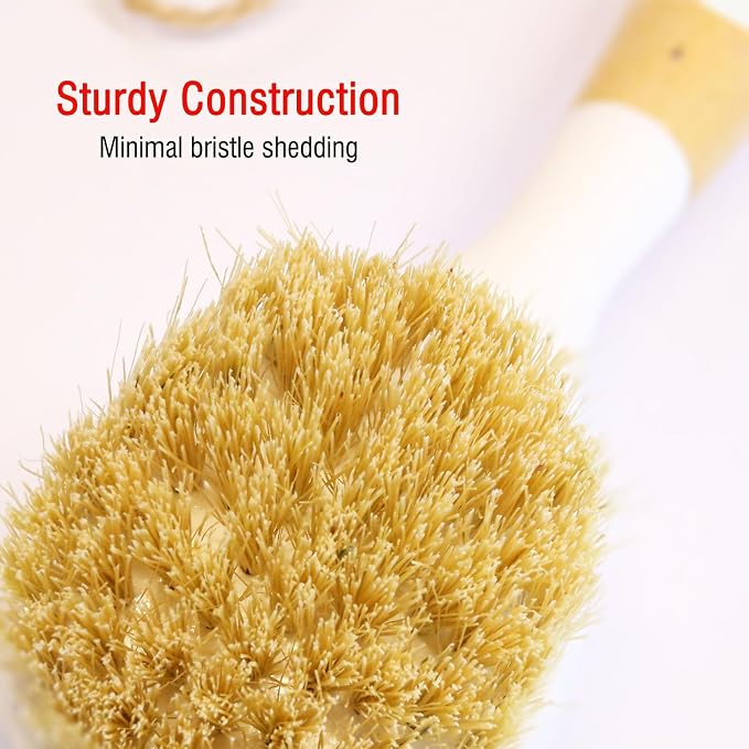 Wooden Dish Brush, Natural Bristle Dish Brushes - Image 2