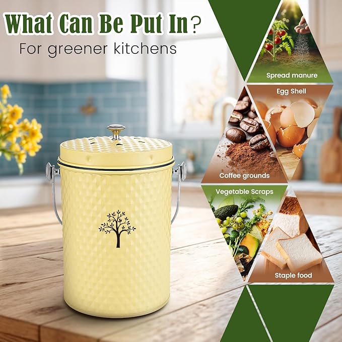 AOSION Countertop Compost Bin Kitchen, Odor Resistant Indoor Compost Bin - Image 5