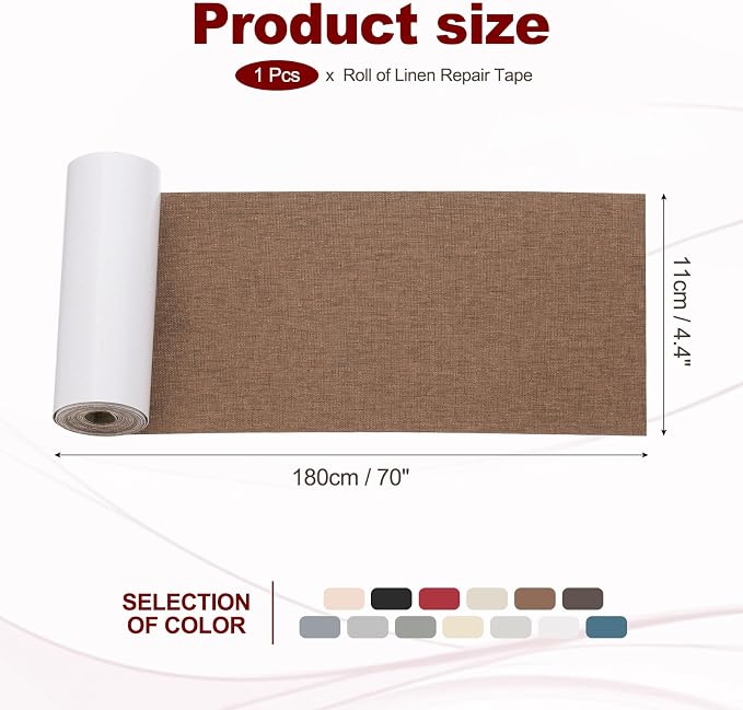 PATIKIL 70x4.4 Inch Linen Repair Tape, Repair Fabric Patch Self Adhesive Couch - Image 2